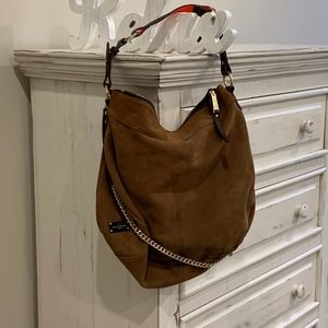 Brown Suede Hobo Bag By Paul's Boutique